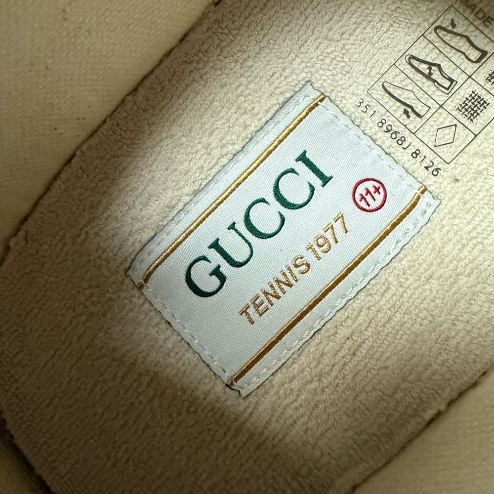 Gucci GG Supreme 1977 Tennis Canvas Sneaker Beige/Ebony-White Sz 11.5G / 12.5US - Picture 12 of 13